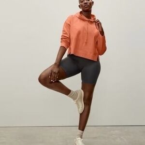 Everlane Women’s The Retro Jersey Hoodie LS Small Sienna Orange Cropped Organic